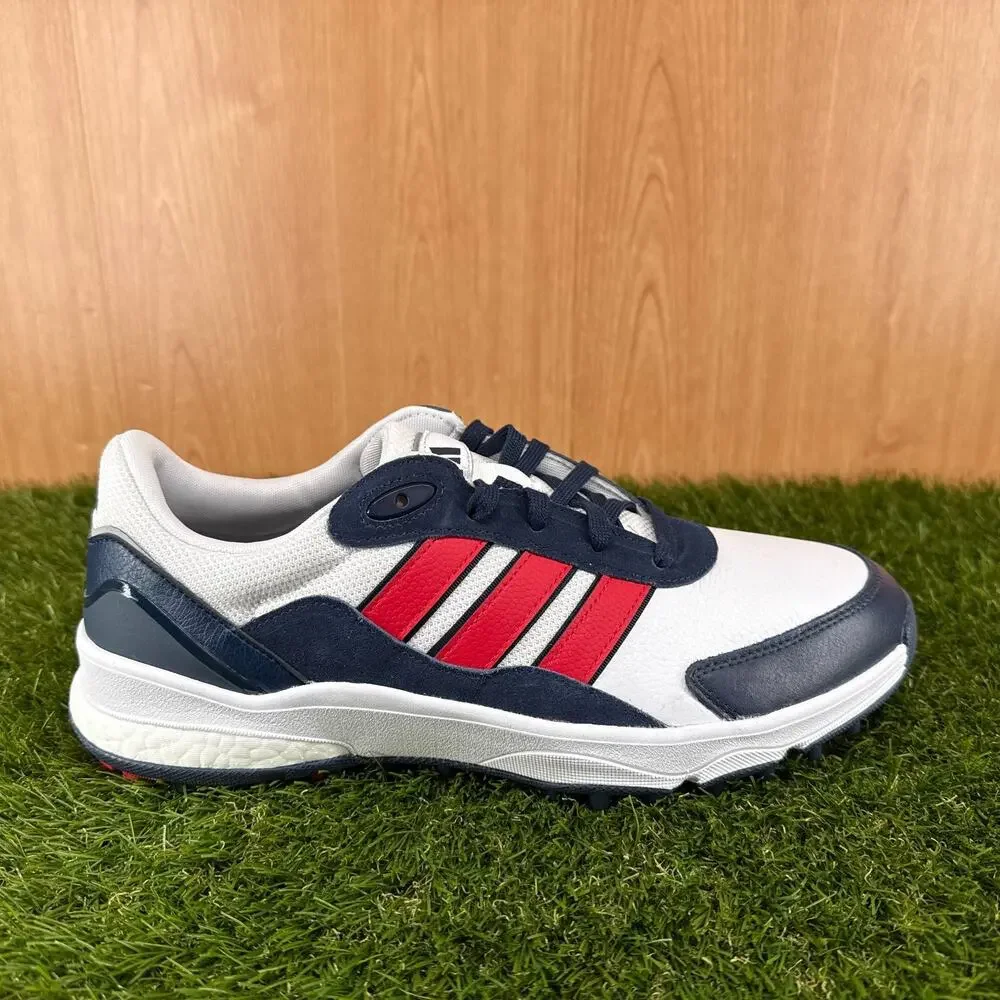 adidas SW5540 Spikeless Golf White Pure Ruby Navy Golf Shoes JH6269 Mens Sz 11.5
